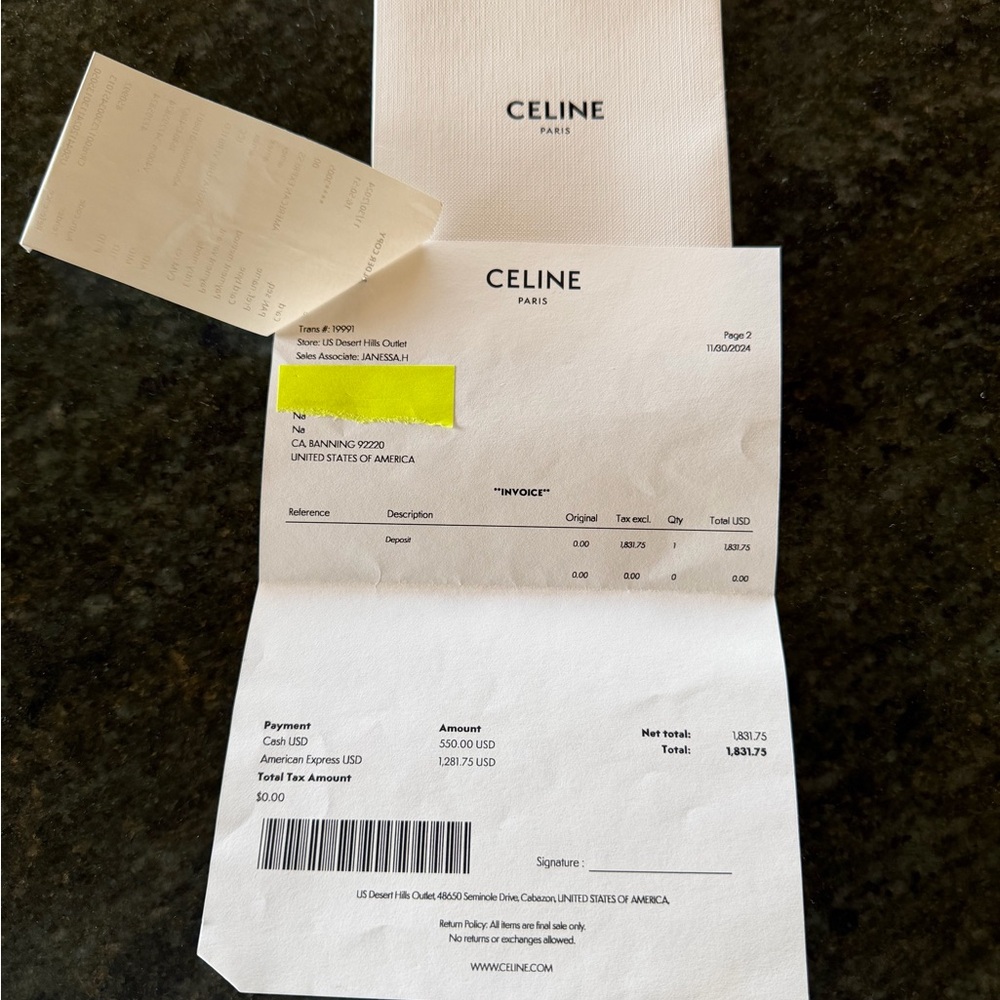 Celine Ava Shoulder Bag in Triomphe Canvas + Tan Calfskin NWT - Picture 15 of 15